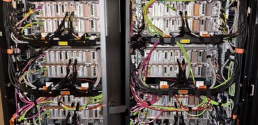 Steel server racks that form part of e-waste