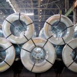 Steel coils stacked