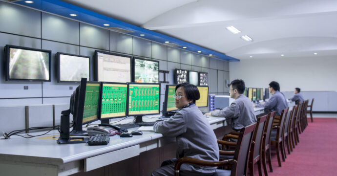 Blast Furnace control room. Tangsteel, Tangshan, China.