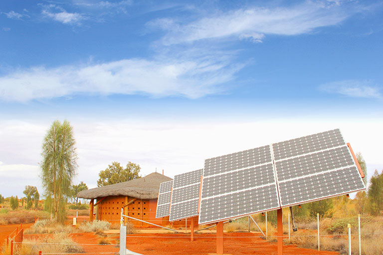sub-Saharan-African village solar panells