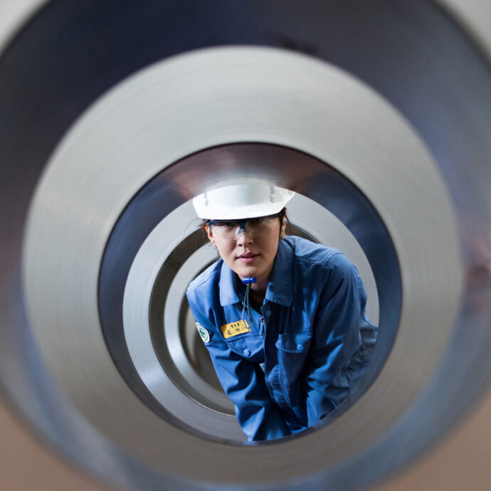 Engineer among the cold rolled coils