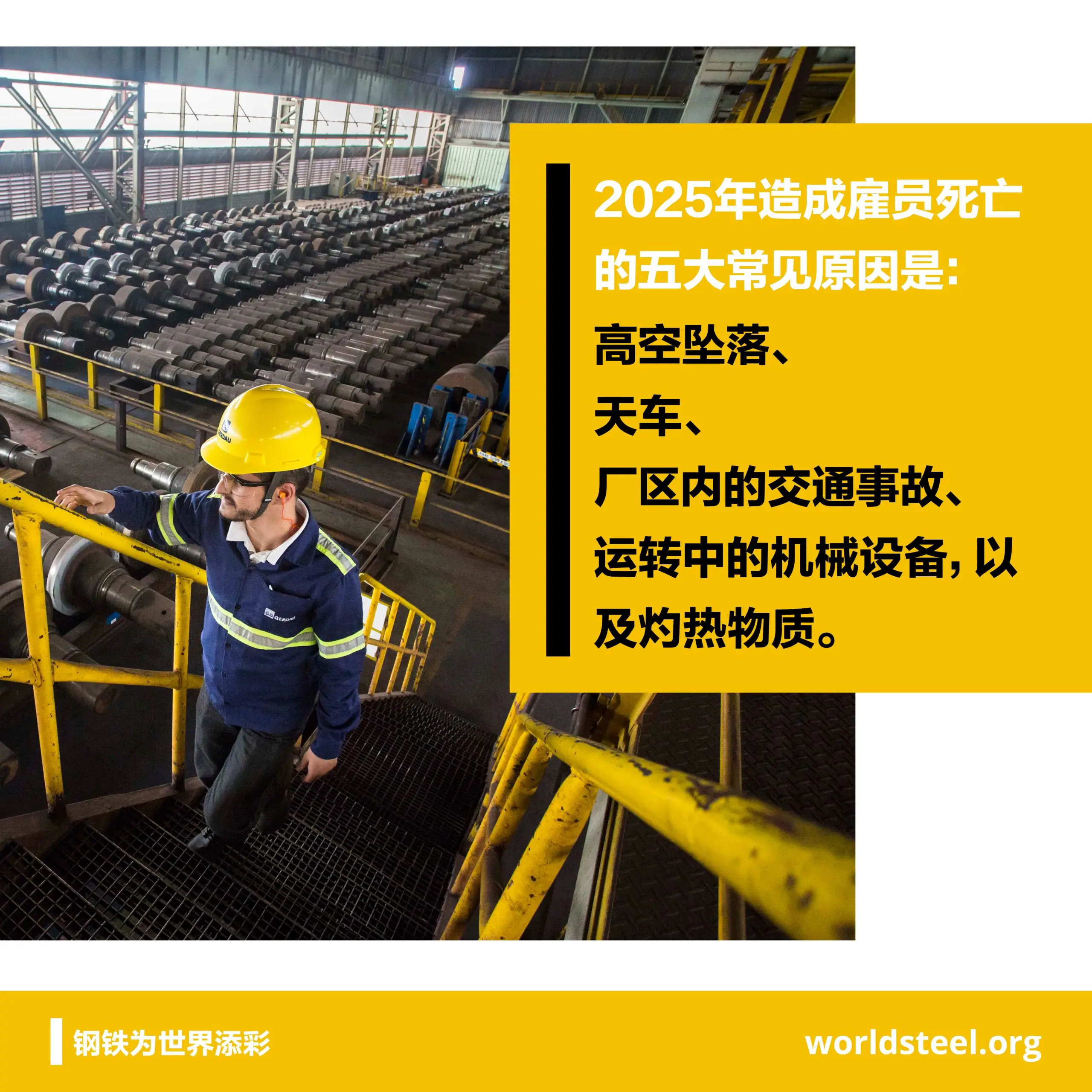 Top five causes of fatalities for steel industry employees