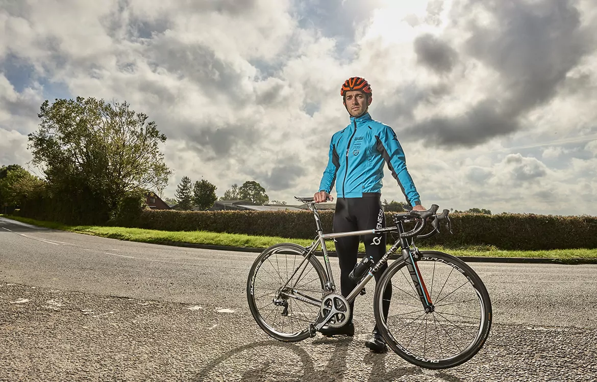 Madison Genesis pro team rider Gruff Lewis takes his steel bike for a spin.