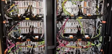 Steel server racks that form part of e-waste