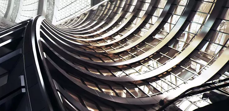 Twisting atrium breaks records Twisting atrium breaks records