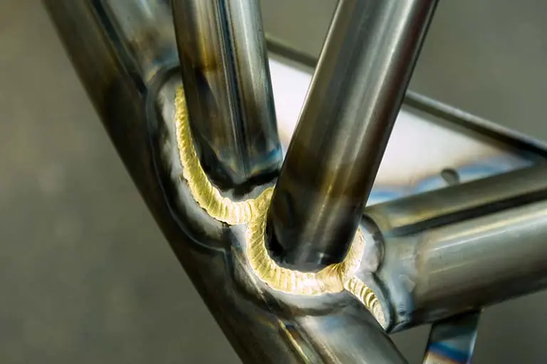 A close up of a welded joint on the Ariel Nomad chassis A close up of a welded joint on the Ariel Nomad chassis