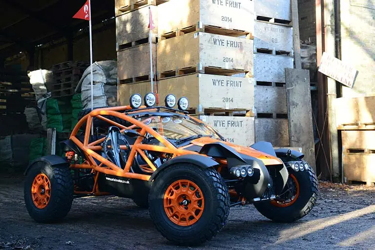 A finished Ariel Nomad parked outside the Wye Fruit company in Herefordshire A finished Ariel Nomad parked outside the Wye Fruit company in Herefordshire