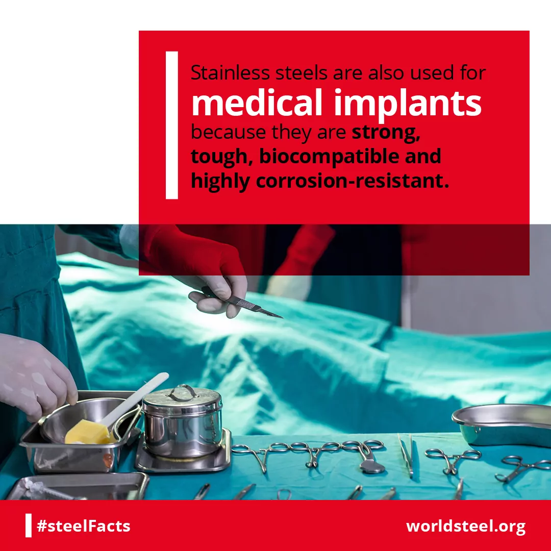 Stainless steel in medical implants