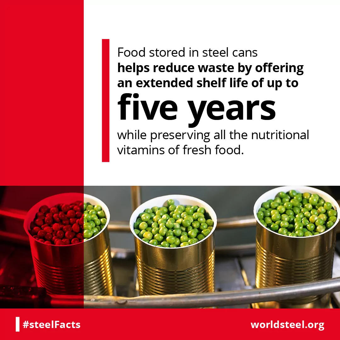 Steel long shelf life packaging