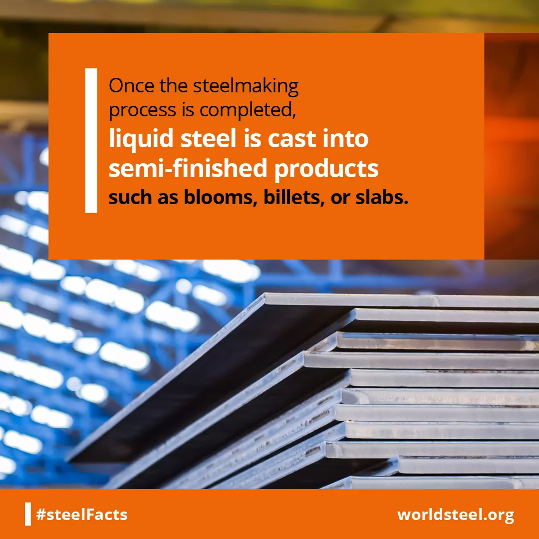What is liquid steel cast into