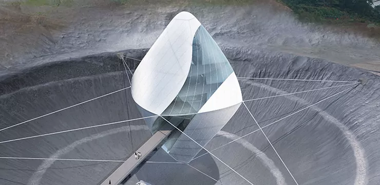 Image for %sSteel-suspended space lab will mimic lunar environment