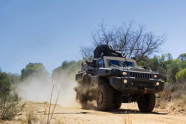 Paramount Marauder travels down a dusty road